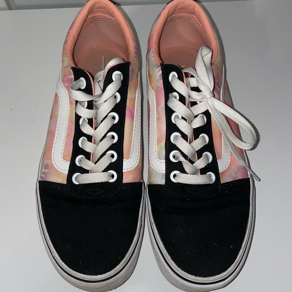Tie dye Low Top Vans Size 9W/7.5M
